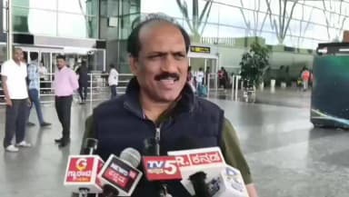 ದೇವನಹಳ್ಳಿ: ದೆಹಲಿಯಿಂದ ದೇವನಹಳ್ಳಿಯ ಕೆಂಪೇಗೌಡ ವಿಮಾನ ನಿಲ್ದಾಣಕ್ಕೆ ವಾಪಾಸ್ ಆದ ಶಾಸಕ ಪ್ರಸಾದ್ ಅಬ್ಬಯ್ಯ