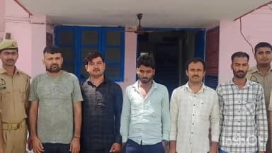 टेहरोली: गुराई टौरिया के पास हार जीत की बाजी लगाते हुए पुलिस ने 5 लोगों को गिरफ्तार कर भेजा जेल