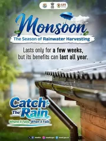 The monsoon may last only a few weeks, but the rainwater we harvest today can benefit us throughout the year. Let's harvest every drop this monsoon.
#CatchTheRain #MissionLiFE