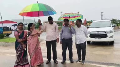 సిరిసిల్ల: రగుడు జంక్షన్ చౌరస్తా అభివృద్ధి ప్రారంభోత్సవ ఏర్పాట్లను పరిశీలించిన మున్సిపల్ ఛైర్పర్సన్ జిందం కళాచక్రపాణి