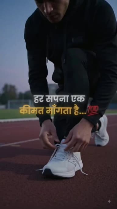 सपने देखना आसान है...
लेकिन उन्हें पूरा करने की कीमत चुकानी पड़ती है। 💯
यह कीमत पैसों से नहीं...
मेहनत, धैर्य, अनुशासन
