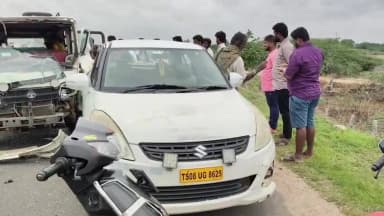 మోటకొండూరు: యాదాద్రి భువనగిరి: కాటేపల్లి దగ్గర కారు-ఆటో ఢీకొను, 4 క్షతగాత్రులు
