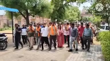 नावां: 4 वर्षीय बालिका से दुष्कर्म मामले में बजरंग दल और हिंदू युवा वाहिनी ने नावाँ में किया प्रदर्शन, SDM को दिया ज्ञापन