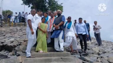 బాల్కొండ: శ్రీరామ్ సాగర్ ప్రాజెక్టును పరిశీలించిన మంత్రులు ఉత్తంకుమార్ రెడ్డి, వివేక్ వెంకటస్వామి, శ్రీధర్ బాబు