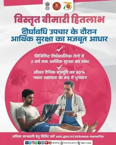 गंभीर एवं दीर्घकालिक बीमारियों के लंबे उपचार के दौरान आर्थिक सुरक्षा का भरोसा। #esic#social security