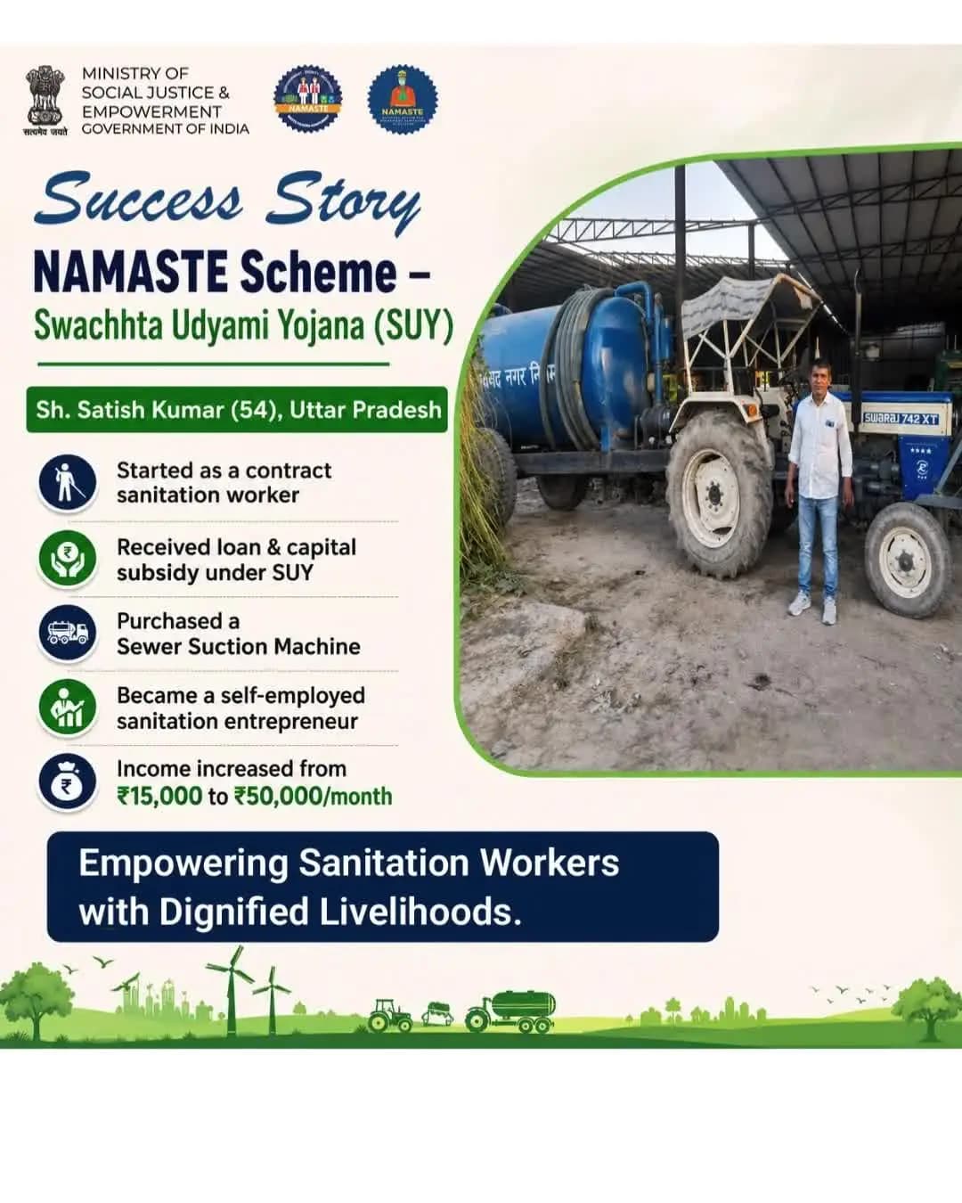 NAMASTE is helping sanitation workers build dignified livelihoods and a brighter future. #NAMASTE