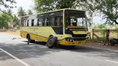 ராசிபுரம்: அரசு பேருந்தின் முன்பக்க டயர் திடீரென கழன்று சாலையில் ஓடியதால் பெரும் பரபரப்பு ஏற்பட்டது