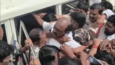 ఉరవకొండ: ఉరవకొండలో తీవ్ర ఉద్రిక్తత, టిడిపి భూఆక్రమణలపై తహసిల్దార్ కార్యాలయం వద్ద మహా ధర్నాకు వెళ్తున్న విశ్వేశ్వర్ రెడ్డి అరెస్ట్