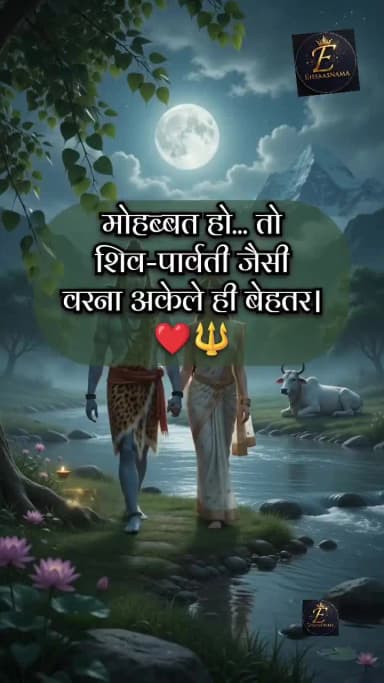 सावन की रात है...
चाँद भी गवाह है...
शिव अगर विश्वास हैं,
तो पार्वती हर जन्म का साथ हैं... 🌿🌙❤️
#sawan #love shayeri