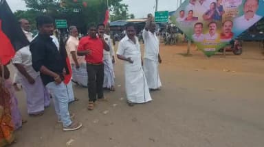 ஆலங்குடி: RNJ அயூப்கான் தலைமையில் திமுகவினர் வம்பன் 4 ரோட்டில் உதயநிதி ஸ்டாலின் கைது கண்டித்து திடீர் சாலை மறியல் போக்குவரத்து கடுமையாக பாதிப்பு