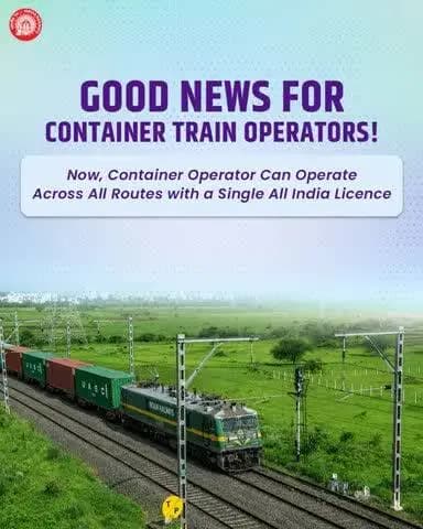 Indian Railways introduces a Single All India Licence for Container Train Operators, along with key reforms to simplify licensing and establish a uniform framework for container train operations across India.
#Hungry4Cargo