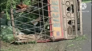 राजपुर: मोयना पानी घाट पर ट्रक पलटने से चालक और क्लीनर घायल