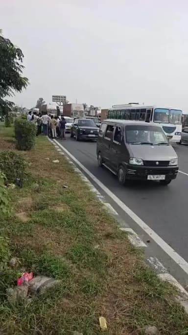 पलवल: पलवल नेशनल हाइवे पर एक सड़क हादसा