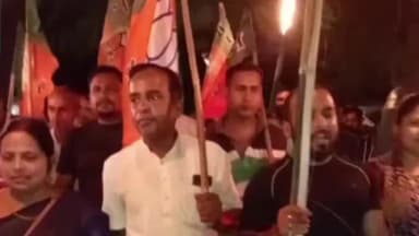 ধর্মনগর: লালছড়া বাজারে বাগবাসা মণ্ডল বিজেপি দলের উদ্যোগে এক বিশাল মশাল মিছিল