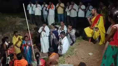నారాయణ్ఖేడ్: స్వయం భూ హనుమాన్ పాద ముద్ర ఆలయ నిర్మాణం కోసం భూమి పూజ