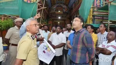 மதுரை தெற்கு: மதுரை மீனாட்சி அம்மன் கோவிலில் மதுரை மாவட்ட ஆட்சியர் ஆய்வு