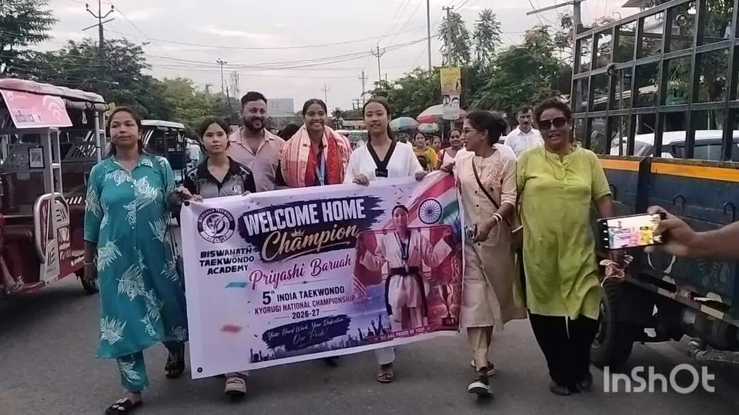 বিশ্বনাথ: ৫ম ইণ্ডিয়া টাইকোৱাণ্ডো ৰাষ্ট্ৰীয় চেম্পিয়নশ্বিপত বিশ্বনাথৰ প্ৰিয়াশী বৰুৱাৰ সোণৰ পদক অৰ্জন, বিশ্বনাথত উষ্ম আদৰণি