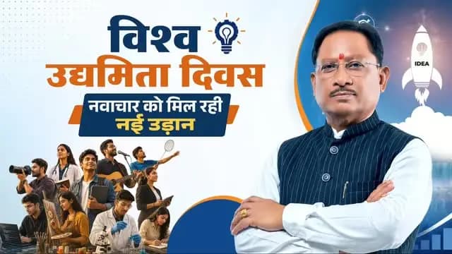 विकसित छत्तीसगढ़ के निर्माण में जुटे सभी उद्यमियों को विश्व उद्यमिता दिवस की हार्दिक शुभकामनाएं।
सुशासन सरकार के प्रयासों से प्रदेश में युवाओं के नवाचार और उद्यमिता को आगे बढ़ने के बेहतर अवसर मिल रहे हैं। नई औद्योगिक नीति के साथ ‘छत्तीसगढ़ नवाचार एवं स्टार्टअप प्रोत्साहन नीति 2025-30’ युवाओं की प्रतिभा को नई दिशा और गति दे रही है।
हमारा संकल्प है कि हर युवा को अपने सपनों को साकार करने का अवसर मिले, हर विचार को आगे बढ़ने का मंच मिले और हर उद्यम विकसित छत्तीसगढ़ की नई कहानी लिखे
@chhattisgarhcmo @dpr.chhattisgarh