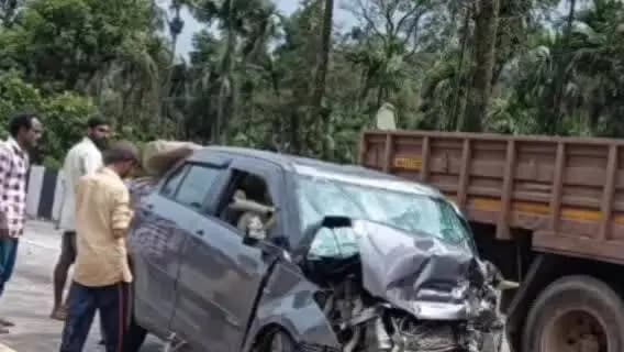 ಸಕಲೇಶಪುರ: ನಿಂತಿದ್ದ ಲಾರಿಗೆ ಹಿಂಬದಿಯಿಂದ ಕಾರುಡಿಕ್ಕಿ ದೊಡ್ಡ ತಪ್ಪಲು ಗ್ರಾಮದ ಬಳಿ ಘಟನೆ