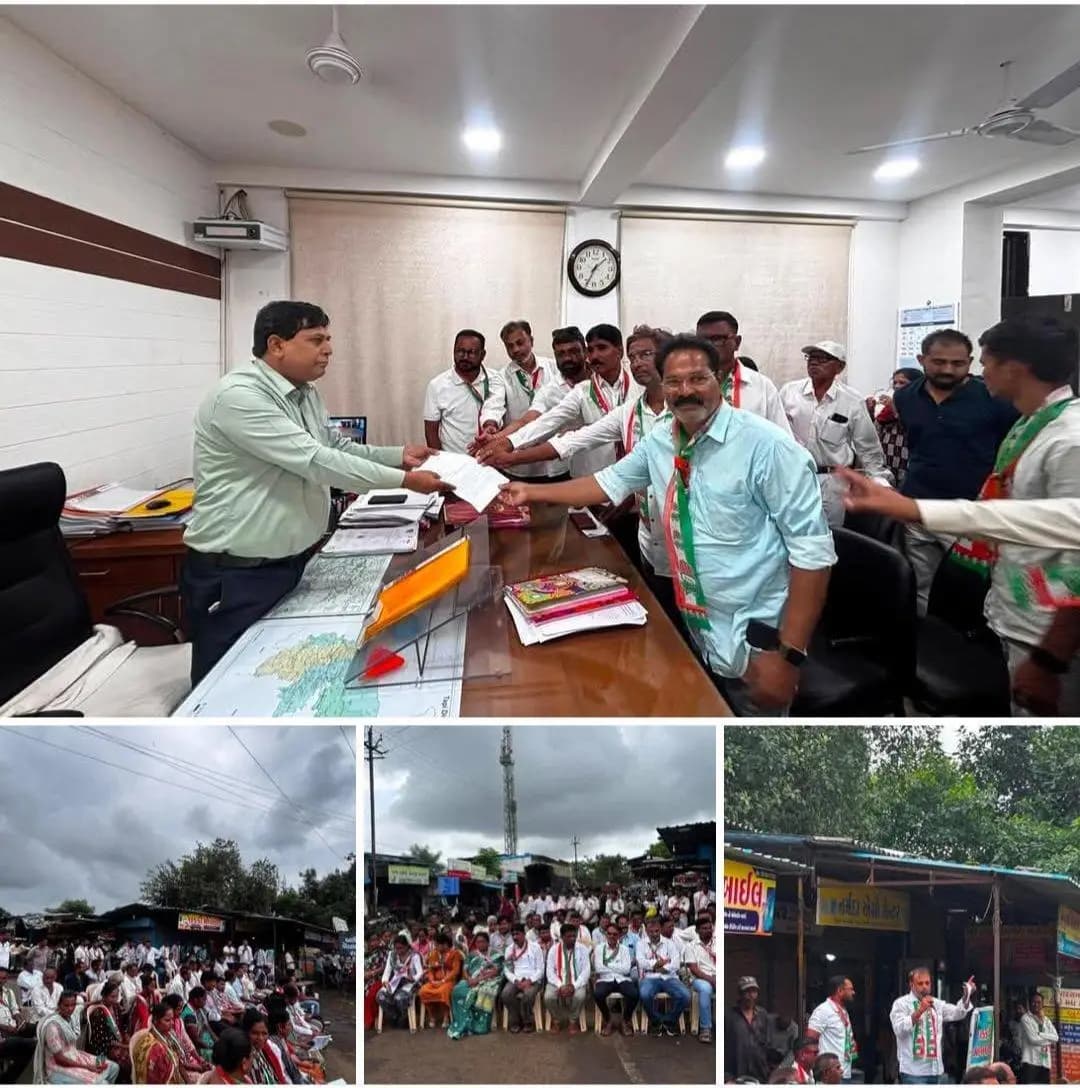 ડોલવણ: ડોલવણમાં મામલતદારશ્રીને તાપી કોંગ્રેસની સંયુક્ત આવેદનપત્ર આપવાની ઘટના