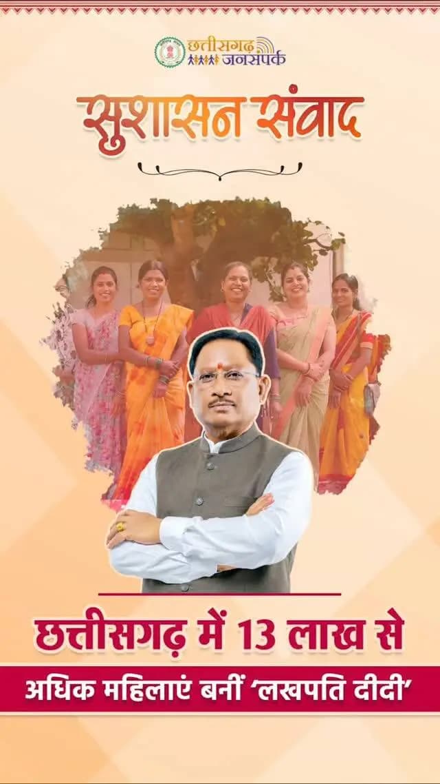 महिला सशक्तिकरण की नई पहचान
छत्तीसगढ़ में 13 लाख से अधिक महिलाएं बनीं ‘लखपति दीदी’
#लखपति_दीदी #Chhattisgarh #WomenEmpowerment #LakhpatiDidi
@chhattisgarhcmo
@wcd_cg