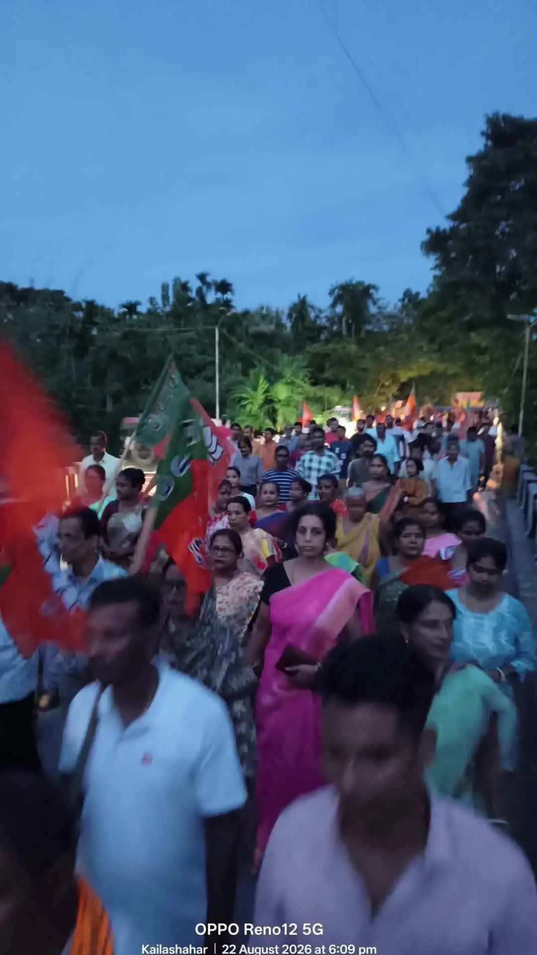 কৈলাশহর: কৈলাসহরে বিজেপি দলের পক্ষ থেকে একটি মিছিল অনুষ্ঠিত হয়