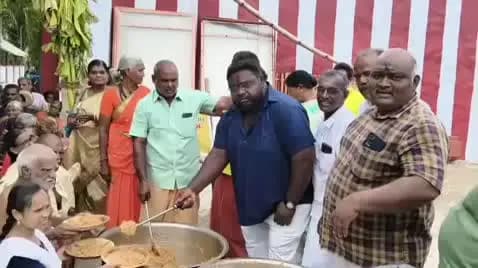 விருதுநகர்: பழமையான சிவன் கோவிலில் தேரோட்டத்தை முன்னிட்டு பாஜக சார்பில் அன்னதானம் நடைபெற்றது