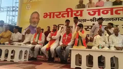 श्री गंगानगर: श्रीगंगानगर में भाजपा के विजय संकल्प सम्मेलन में बड़ी संख्या में कार्यकर्ता हुए शामिल