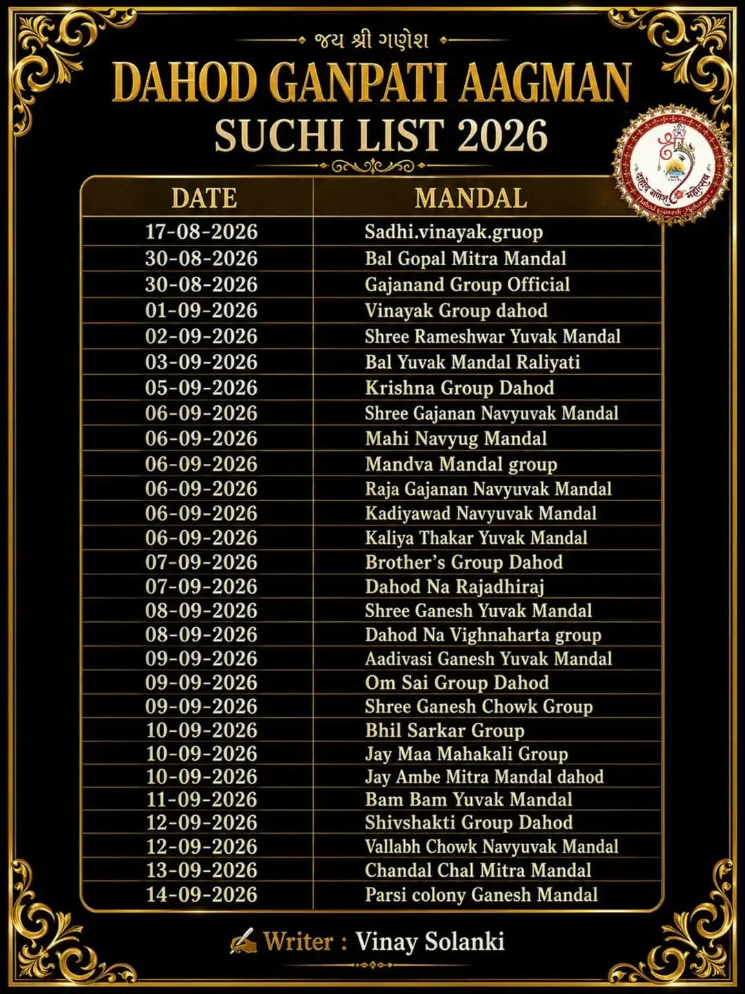 DAHOD GANPATI AAGMAN LIST 2026
.
.
.
.
.
.
.
.
<nis:link nis:type=tag nis:id=dahoddistrict nis:value=dahoddistrict nis:enabled=true nis:link/> <nis:link nis:type=tag nis:id=dahodlive nis:value=dahodlive nis:enabled=true nis:link/> <nis:link nis:type=tag nis:id=ourdahod nis:value=ourdahod nis:enabled=true nis:link/> <nis:link nis:type=tag nis:id=dahodian nis:value=dahodian nis:enabled=true nis:link/> <nis:link nis:type=tag nis:id=dahodlivenews nis:value=dahodlivenews nis:enabled=true nis:link/>