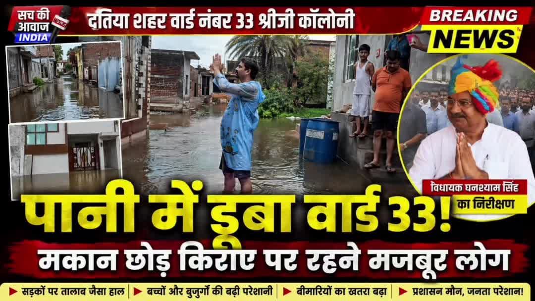 🚨 दतिया के वार्ड नंबर 33 में जलभराव से हालात गंभीर!
श्रीजी कॉलोनी की गलियों और घरों के बाहर भरा गंदा पानी, रहवासी परेश