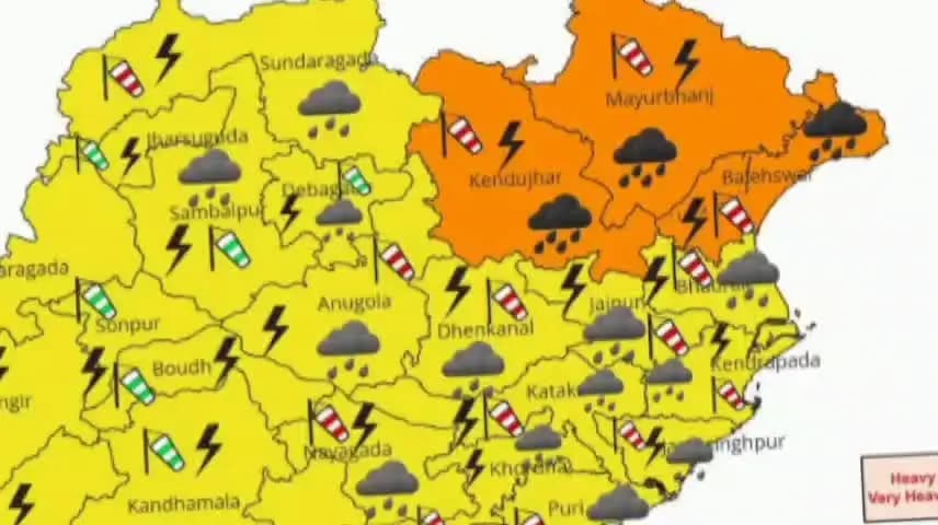 ବାଲେଶ୍ବର ସଦର: ଆସନ୍ତାକାଲି ବାଲେଶ୍ୱର ଜିଲ୍ଲାରେ ପ୍ରବଳ ବର୍ଷା ସହ ବିଜୁଳି ଏବଂ ପ୍ରବଳ ପବନ ସହିତ ବିଚ୍ଛିନ୍ନ ଘଡ଼ଘଡ଼ି ନେଇ ଅରେଞ୍ଜ ଆଲର୍ଟ