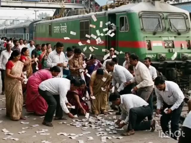 कैंपियरगंज: चलती ट्रेन से गिरने लगे पांच-पांच सौ रुपये के नोट, बटोरने वालों में लगी होड़