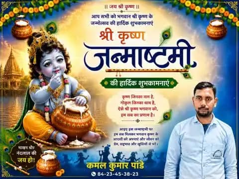 सभी भक्तों को भगवान श्री कृष्ण के जन्मोत्सव की हार्दिक शुभकामनाएं