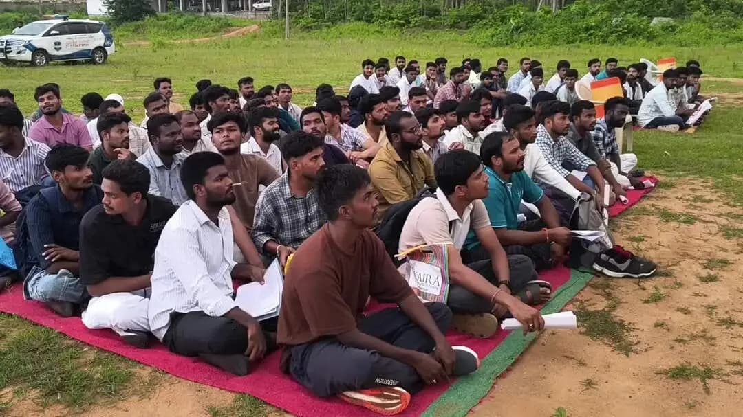భూపాలపల్లి: పోలీస్ కానిస్టేబుల్, ఎస్సై ఉచిత శిక్షణకై ఎంపిక పరీక్ష నిర్వహణ, భారీగా హాజరైన అభ్యర్థులు