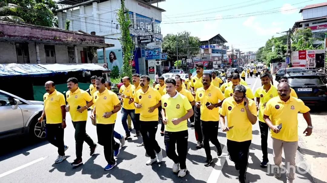 തിരുവല്ല: പത്തനംതിട്ടയിൽ 'YES TO SPORTS – NO TO DRUGS' സന്ദേശത്തോടെ മാരത്തോൺ സ്വീകരണം