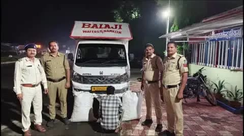 नीमच नगर: चिप्स-कुरकुरे के पैकेट में छिपा 39 किलो डोडा चूरा जब्त