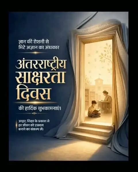 सभी प्रदेशवासियों को 'अंतर्राष्ट्रीय साक्षरता दिवस' की हार्दिक शुभकामनाएँ।
साक्षरता दिवस के इस अवसर पर आइए हम समाज को शिक्षा के प्रकाश से आलोकित करने का संकल्प लें, जिससे एक समृद्ध और खुशहाल समाज का निर्माण हो सके।