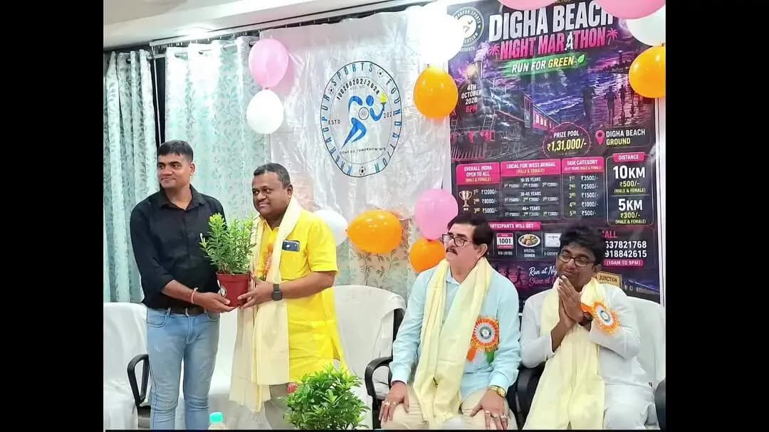 কাঁথি ১: খড়গপুর স্পোর্টস ফাউন্ডেশন ও দীঘা হোটেল অ্যাসোসিয়েশনের উদ্যোগে Digha Beach Night Marathon উপস্থিত সাংসদ সৌমেন্দু অধিকারী