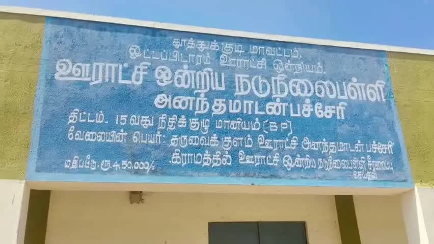 ஓட்டப்பிடாரம்: இரவு நேரங்களில் சமூக விரோதிகளின் கூடாரமாக மாறிவரும் அணைந்தமாடன் பச்சேரி ஊராட்சி ஒன்றிய நடுநிலைப்பள்ளி நடவடிக்கை எடுக்க கிராம மக்கள் கோரிக்கை