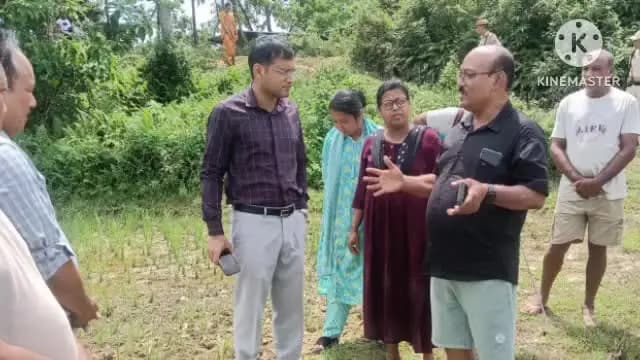 শিৱসাগৰ: নদিচিয়াল গাঁৱৰ পথাৰৰ শস্যত শুঁৰ পোকৰ সংক্ৰমণ হোৱা সন্দৰ্ভত জিলা আয়ুক্তৰ পৰিদৰ্শন