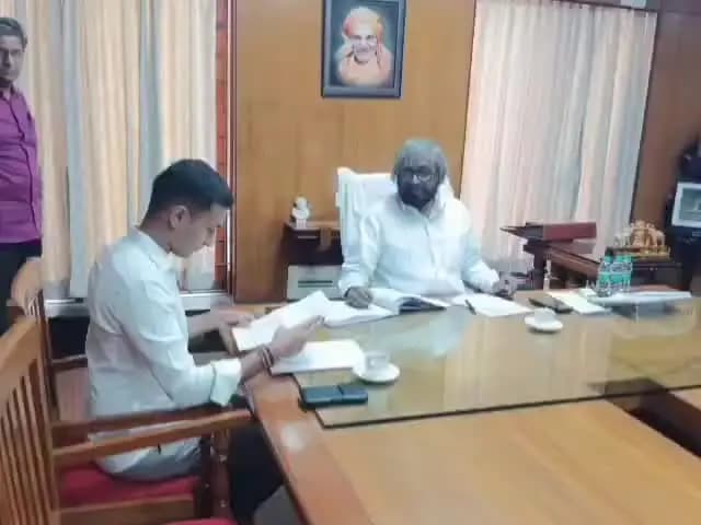 ದಾವಣಗೆರೆ: ದಾವಣಗೆರೆ ದಕ್ಷಿಣ ಅಭಿವೃದ್ಧಿ ಕಾರ್ಯಗಳಿಗೆ ಅನುದಾನ ಕೋರಿ ಖಂಡ್ರೆ ಅವರನ್ನು ಭೇಟಿಯಾದ ಶಾಸಕ ಸಮರ್ಥ್ ಶಾಮನೂರು