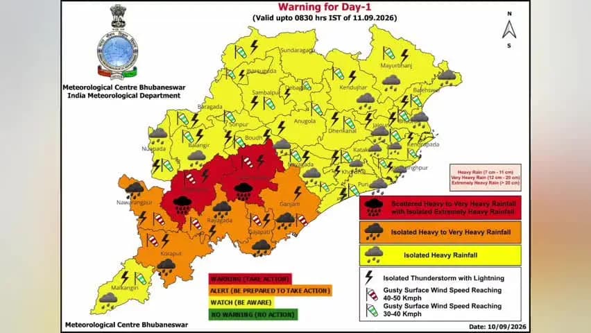 ଦେବଗଡ: ଜିଲ୍ଲାରେ ବଜ୍ରପାତ ସମ୍ଭାବନା ନେଇ ଆସନ୍ତା ୨୪ ଘଣ୍ଟା ପାଇଁ ୟେଲୋ ଆଲର୍ଟ ଜାରି
