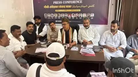बिजनौर: कांग्रेस पार्टी की अंबेडकर संवाद यात्रा बिजनौर पहुंची, अलीगढ़ से सहारनपुर जा रही है
