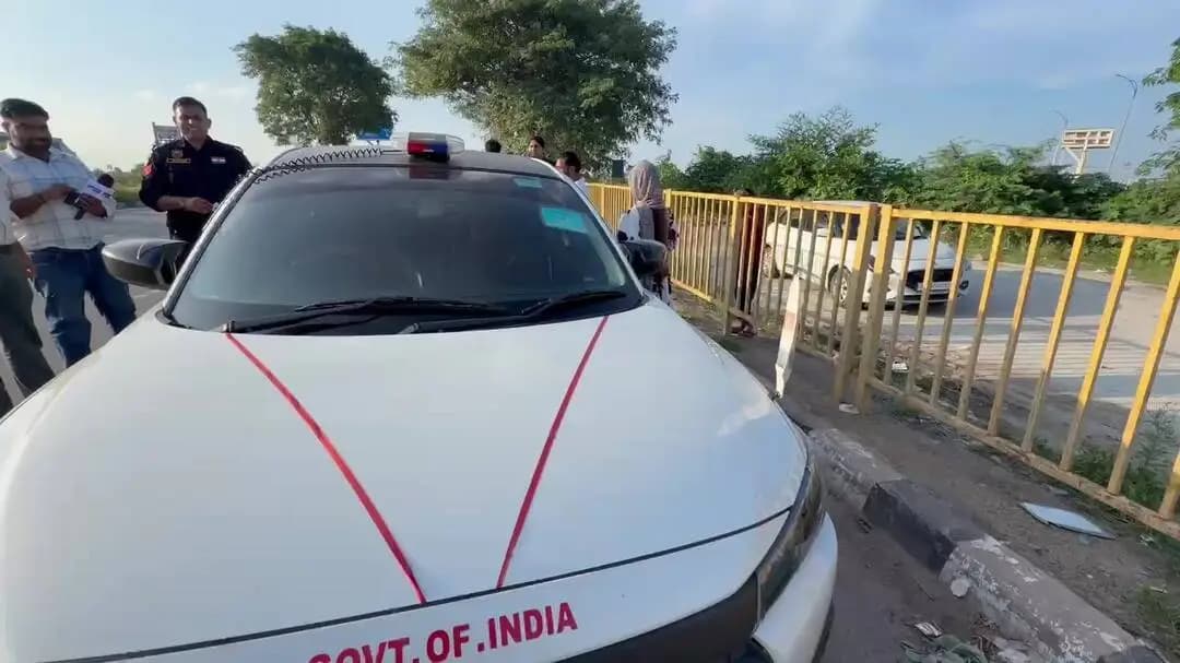 पलवल: पलवल में अवैध लाल बत्ती और 'भारत सरकार' स्टिकर वाली गाड़ी जब्त