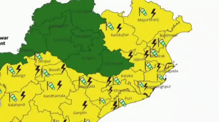 ବାଲେଶ୍ବର ସଦର: ଆସନ୍ତାକାଲି ବାଲେଶ୍ୱର ଜିଲ୍ଲାରେ ବିଜୁଳି ଏବଂ ପ୍ରବଳ ପବନ ସହିତ ଘଡ଼ଘଡ଼ି ନେଇ ୟେଲୋ ଆଲର୍ଟ