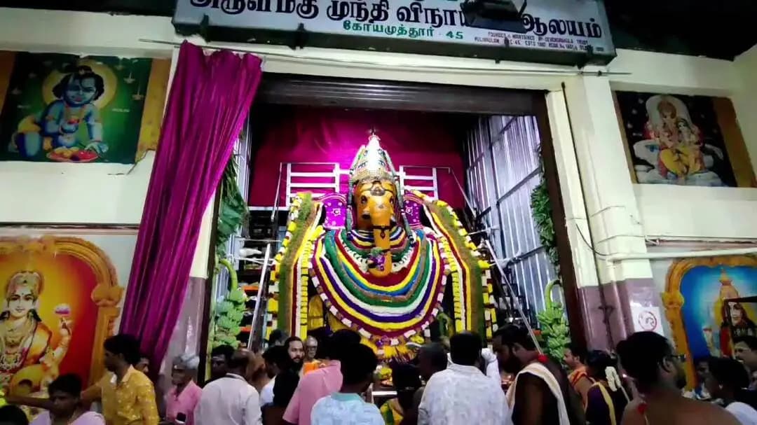 கோவை தெற்கு: விநாயகர் சதுர்த்தியை முன்னிட்டு புலியகுளம் முந்தி விநாயகர் கோவிலில் ராஜ அலங்காரம் கோலாகலமாக நடைபெற்றது.