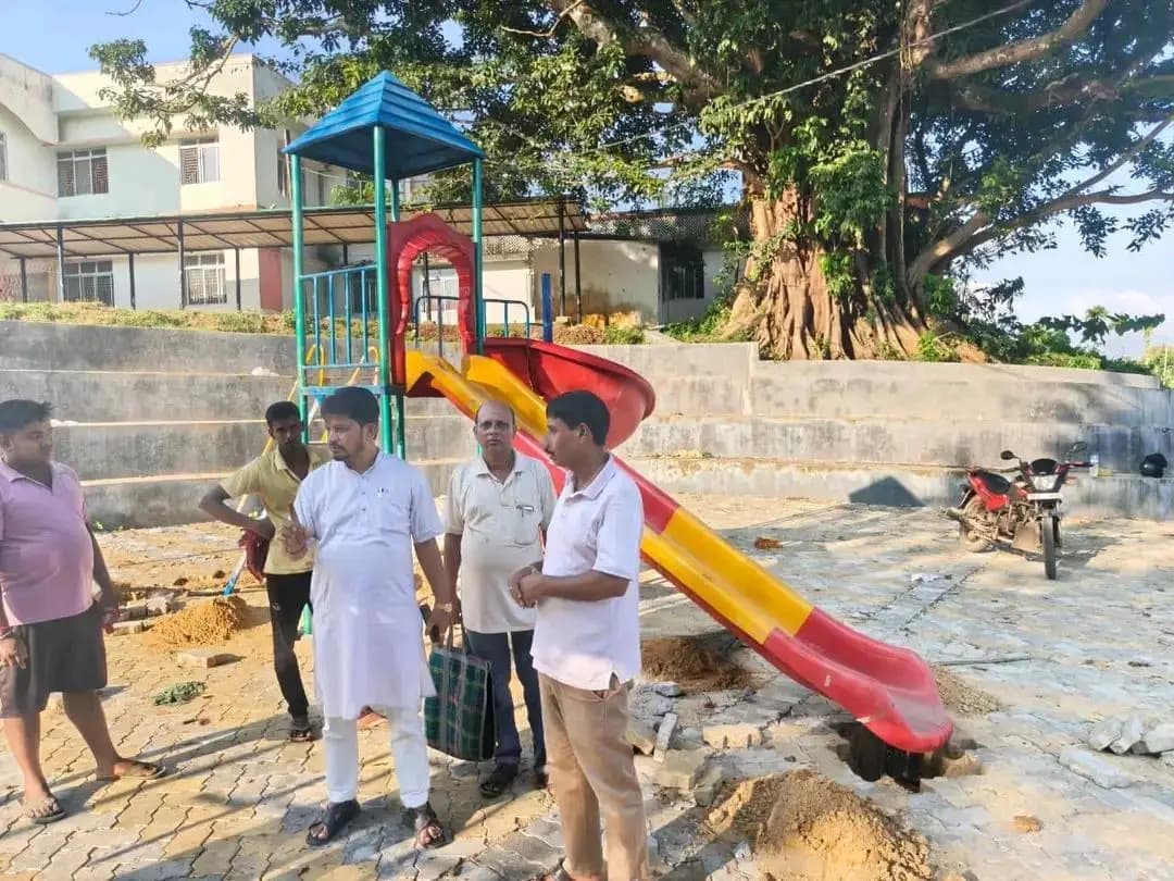 খোয়াই: কল্যাণপুরে শ্যামাপ্রসাদ মুখার্জি পার্কের কাজ পরিদর্শনে বিধায়ক পিনাকী দাস চৌধুরী