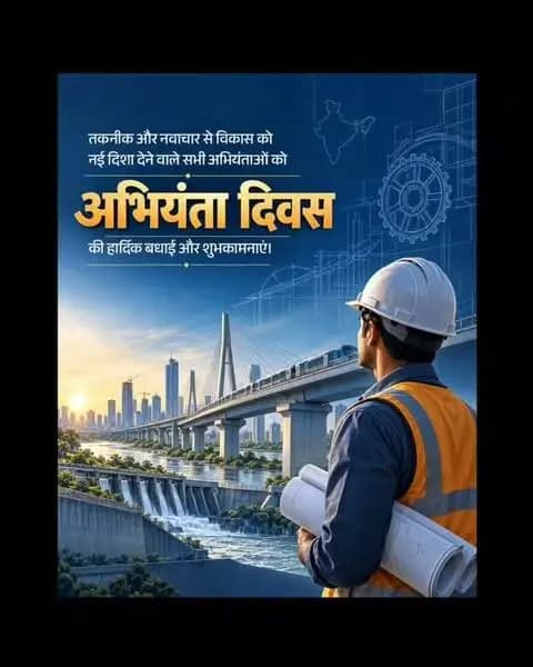 ‘अभियंता दिवस’ पर प्रदेश के नवनिर्माण एवं विकास में योगदान दे रहे समस्त अभियंताओं को हार्दिक बधाई एवं शुभकामनाएं।
