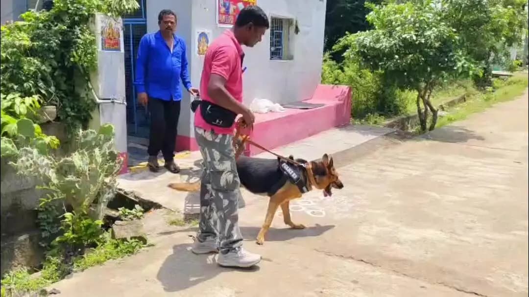 భూపాలపల్లి: జిల్లా కేంద్రంలోని కాకతీయకాలనీలో డాగ్ స్వ్కాడ్ తనిఖీlu