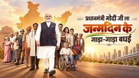 प्रधानमंत्री श्री नरेंद्र मोदी जी ला जनमदिन के गाड़ा-गाड़ा बधई!
बस्तर के माटी अउ जम्मो मनखे मन के ओर ले प्रधानमंत्री जी ला जनमदिन के हार्दिक बधई अउ सुभकामना। भगवान ले प्रार्थना हे कि वो मन सदैव स्वस्थ अउ दीर्घायु रहंय, अउ देश सेवा के अपन संकल्प ला निरंतर आगू बढ़ावत रहंय।
#सेवा_संकल्प_अभियान #आशीर्वाद_का_दीया